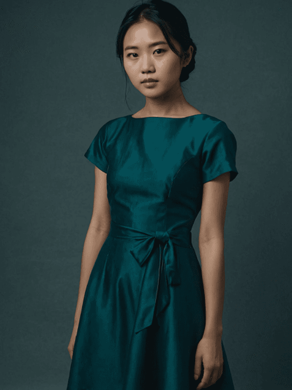 Belted satin midi